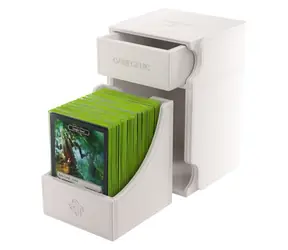 GAMEGENIC Box na karty Watchtower 100+ XL bílá / Kapacita 100 karet v dvojobalech / Přihrádka na příslušenství