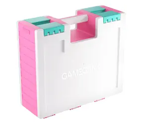 GAMEGENIC Game Castle růžová/bílá/tyrkysová / Úložný box na karty a herní doplňky