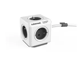 Cubenest PowerCube Extended šedá / Prodlužovací přívod 230V / 1,5 m / 5 zásuvek