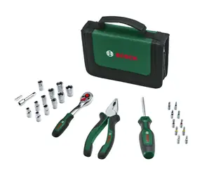 BOSCH Sada ručního nářadí / 26 ks / Ráčna, kombinačky, šroubovák