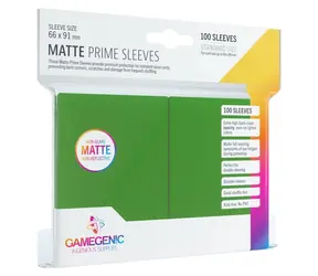 GAMEGENIC Obaly na karty Prime Matte zelené / 66x91 mm / 100 ks / Polypropylen