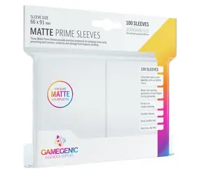 GAMEGENIC Obaly na karty Prime Matte bílé / 66x91 mm / 100 ks / Polypropylen