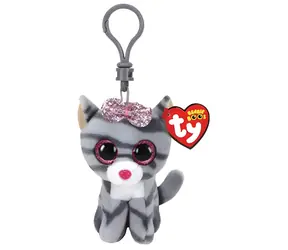 TY Plyšová kočka Kiki šedá / 8,5 cm