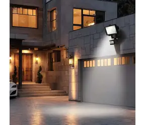 Maclean MCE442 černá / Solární LED reflektor / senzor pohybu / nástěnný / IP44 / 6000K