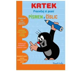 AKIM Stíratelný sešit Krtek 2 / Písmena a číslice / stíratelný popisovač / 12 stran