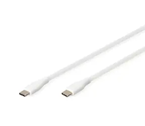Digitus USB-C kabel bílá / Datový kabel / silikonový / USB 2.0 / PD 60W / 0,5 m