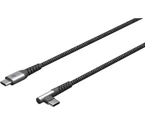Goobay 64659 Space Grey/Silver / Datový kabel / USB-C - USB-C / textilní opletení / 1 m