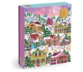 GALISON Fóliové puzzle Joy Laforme Zasněžená vesnice / 1000 dílků / od 8 let