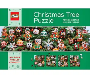 CHRONICLE BOOKS Puzzle LEGO Vánoční stromeček / 4x100 dílků / od 7 let