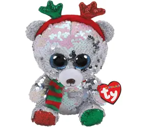 TY Plyšový medvěd Mistletoe / flitrový / s parohy / 15 cm