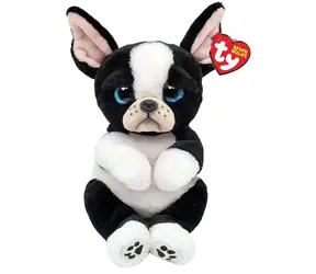 TY Plyšový pes Rudy černý / Squishy / 22 cm