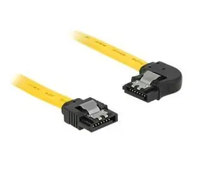 Delock žlutá / SATA kabel / 6 Gb/s / přímý - lomený konektor