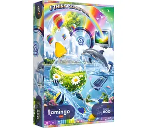 TREFL Puzzle Flamingo: Internetový chaos Y2K / 600 dílků / 40 x 60 cm