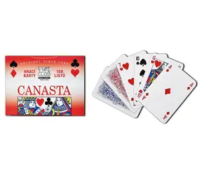 HRACÍ KARTY Rummy Kanasta / 108 karet / formát 57×87 mm / krajkový revers