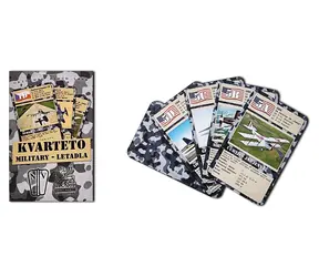 HRACÍ KARTY Kvarteto Military Letadla / 32 listů / Camo reverz / Papírová krabička
