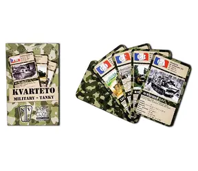HRACÍ KARTY Kvarteto Military Tanky / 32 listů / Camo reverz / Papírová krabička