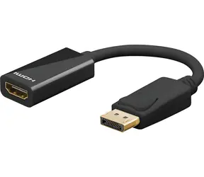 Goobay 67881 černá / Redukce DisplayPort - HDMI / DisplayPort 1.2 / pozlacené konektory / 0,1 m