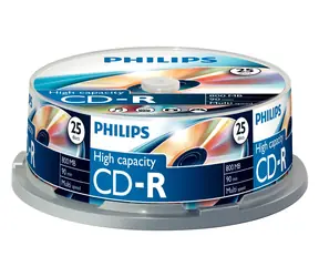 Philips 800MB 40x 25ks / CD-R disk / 90 min / Spindl