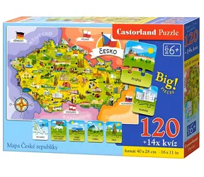 CASTORLAND Puzzle Mapa České republiky / 120 dílků / od 6 let