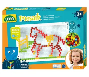 LENA Mozaika velká hladká / 200 dílků / od 3 let