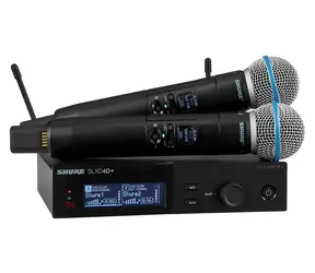Shure SLXD24D+E/B58-G65 / Sada bezdrátových mikrofonů + přijímač / 2 kanály / UHF 470–606 MHz / dynamický