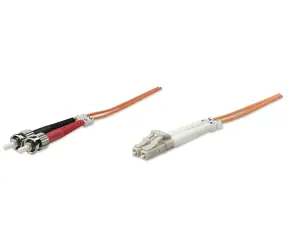 Intellinet LC/ST oranžová / Optický patch kabel / Multimode OM1 / 3 m / LSZH plášť