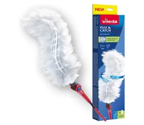 Vileda Flex&Catch s dlouhou rukojetí / Prachovka / Teleskopická rukojeť 93 cm / Otočná hlavice 360°