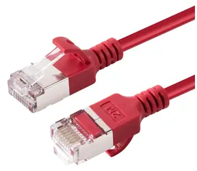MicroConnect CAT6a U-FTP Slim červená / Patch kabel / 1,5 m / LSZH / RJ-45