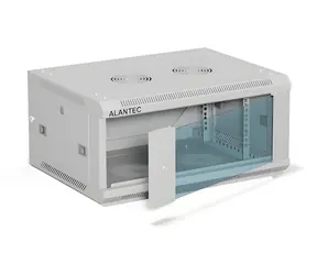 Alantec nástěnný rozvaděč 19" 4U 600x450 šedý / Rozvaděč / 19" / 4U / 600x450 mm / skleněné dveře