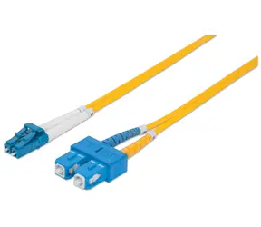 Intellinet / Optický patch kabel / LC/SC / Singlemode OS2 / 5 m / žlutá