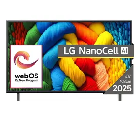 43" LG 43NANO80A3B černá / Televize / NanoCell / 4K UHD / Wi-Fi / LAN / 20W repro