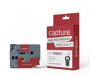 Capture Tape Black on White / Páska do tiskárny štítků / černý tisk / bílý podklad / nylonová / 18 mm / 8 m