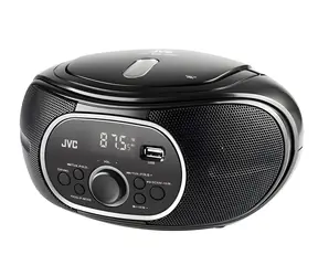 JVC RD-E221B černá / Radiomagnetofon s CD přehrávačem / FM / CD / kazeta / USB / AUX