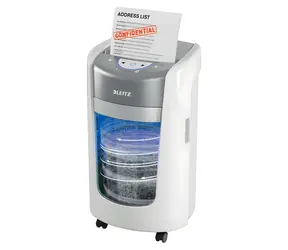 Leitz IQ OptiMax Home Office 225 bílo-šedá / Skartovač / DIN P5 / Mikro řez 2 x 15 mm / 223 mm / 15 l