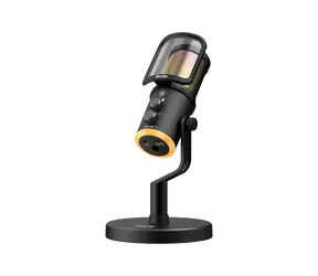 Genius MIC-S400U černá / Streamovací mikrofon / USB-C / Kardioidní / RGB