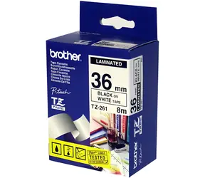 Brother páska černý tisk na bílém podkladu (TZ-261)
