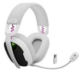 Fury Fukiya F6 bílá / Herní sluchátka s mikrofonem / Bluetooth 5.4 / RGB podsvícení / USB-C