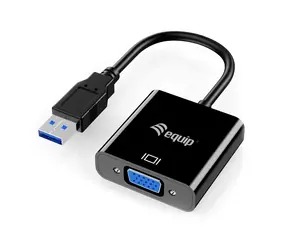 Equip adaptér USB-A -> VGA černá / Redukce / 1920x1080 60Hz / 0,15 m