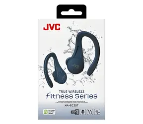 JVC HA-EC25TAU modrá / Bezdrátová sluchátka s mikrofonem / Bluetooth 5.1 / IPX5 / Nabíjecí pouzdro