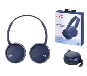 JVC HA-S36WAU modrá / Bezdrátová sluchátka s mikrofonem / Bluetooth 5.2 / Přes hlavu / 35h výdrž