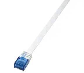 LogiLink SlimLine Cat6 U/UTP bílý 3 m / Síťový kabel / Plochý / RJ-45