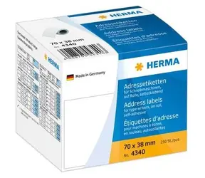 HERMA Adresní etikety v kotoučích 70x38 mm bílé / Etikety / papír / 250 ks