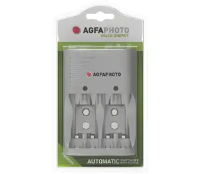 AgfaPhoto Value Energy šedá / Nabíječka baterií / AA, AAA, 9V / 2 sloty / LED indikace