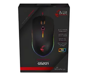 MediaRange MRGS201 černá / Herní myš / 4000 DPI / LED podsvícení / 6 tlačítek / USB