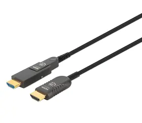 Manhattan optický HDMI kabel 50 m černá / HDMI kabel / HDMI - Micro HDMI / 4K UHD 60Hz / 18 Gbit/s / HDCP 2.2