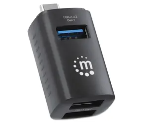 Manhattan 3-Port USB-C Hub černá / USB hub / USB-C / 2x USB 3.2 Gen 1 Type-A / 1x USB 2.0 / 5 Gbps