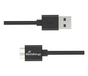 MediaRange MRCS240 černá / USB kabel / USB-A - Micro-USB B / USB 3.2 Gen 1 / 1,8 m