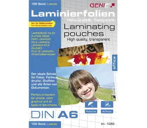 Genie 10265 / Laminovací fólie / A6 / 100 ks / transparentní