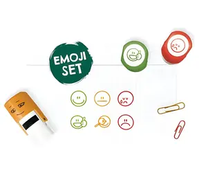 COLOP Razítka little NIO Emojis / Sada razítek / kulatá / pro děti