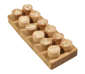 COLOP Razítka WOODIES Exotická zvířata / 12 ks / O 3 cm / dřevo